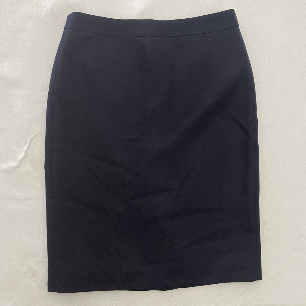 NWT J.Crew No. 2 Pencil Skirt Women Size 6 Navy 100% Wool‎ Lined Career Office